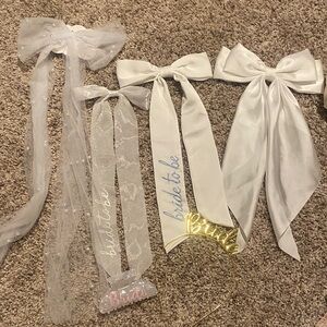White and Gold Bride to Be Bows